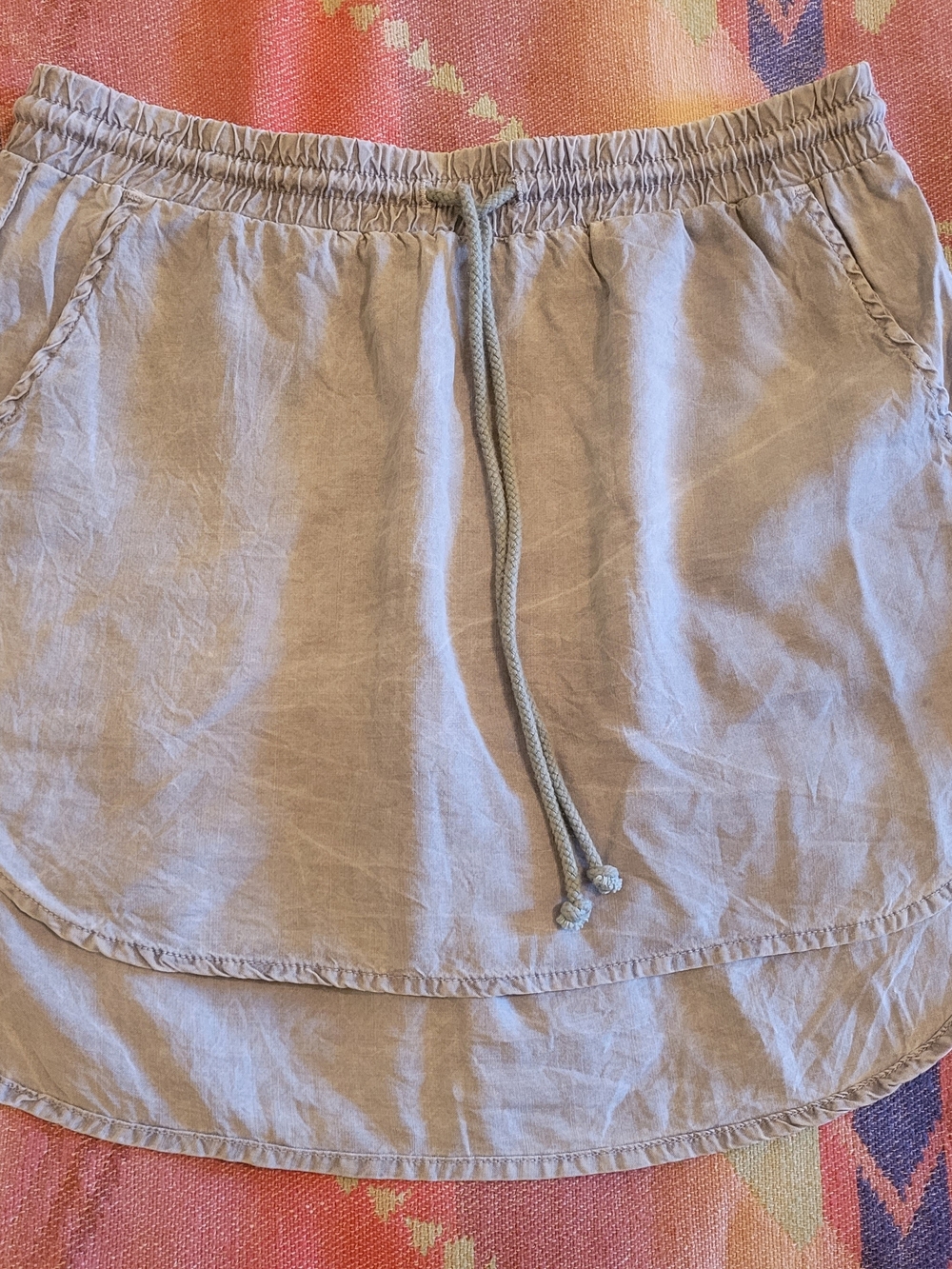 cloth & stone light gray casual drawstring skirt, Made In USA, 100%TENCEL, W's S